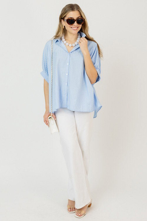 Kaylee Stripe Shirt, Blue