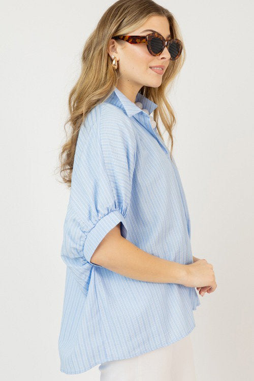 Kaylee Stripe Shirt, Blue