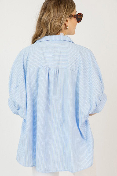 Kaylee Stripe Shirt, Blue