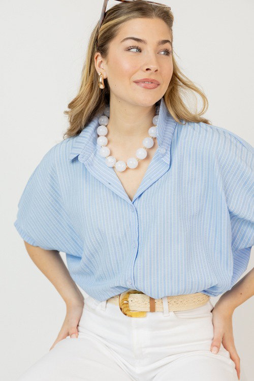 Kaylee Stripe Shirt, Blue