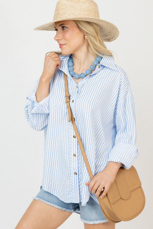 Blair Stripe Button Down, Lt. Blue
