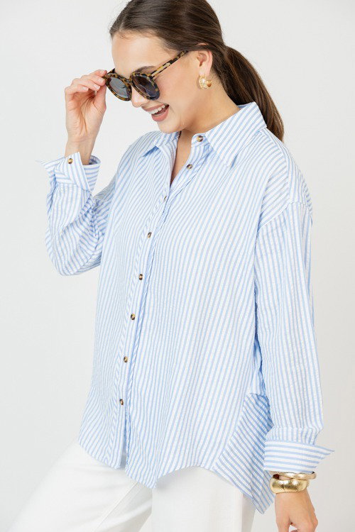 Blair Stripe Button Down, Lt. Blue