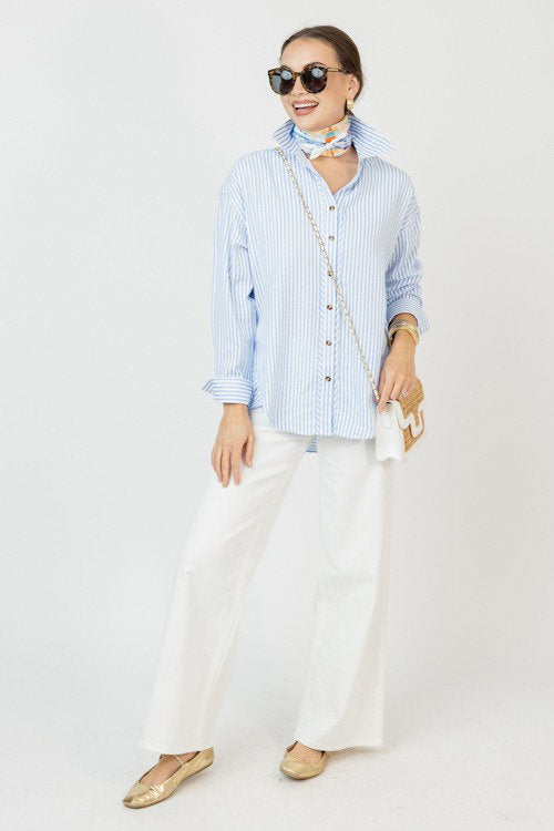 Blair Stripe Button Down, Lt. Blue