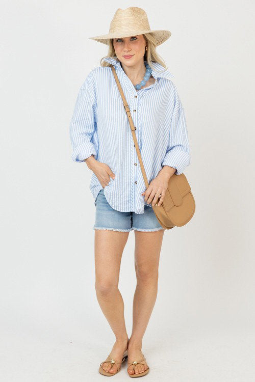 Blair Stripe Button Down, Lt. Blue