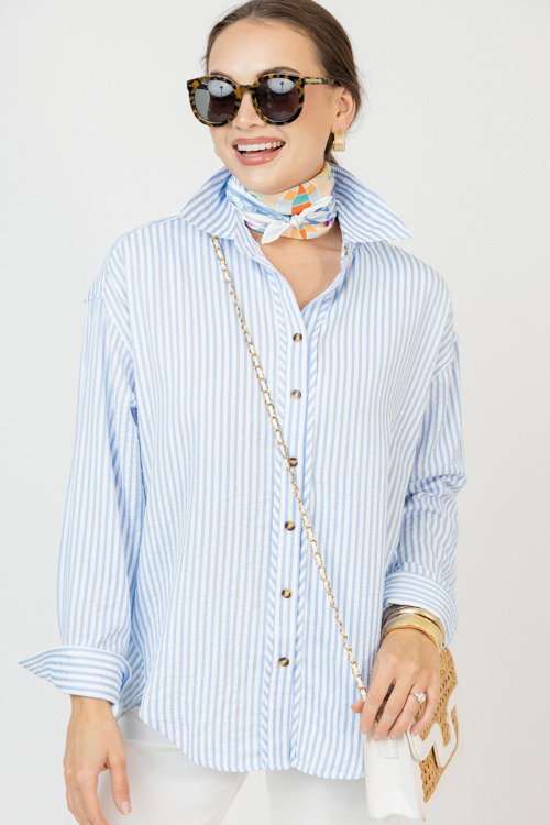 Blair Stripe Button Down, Lt. Blue