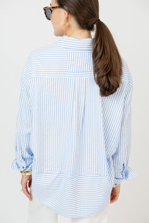 Blair Stripe Button Down, Lt. Blue