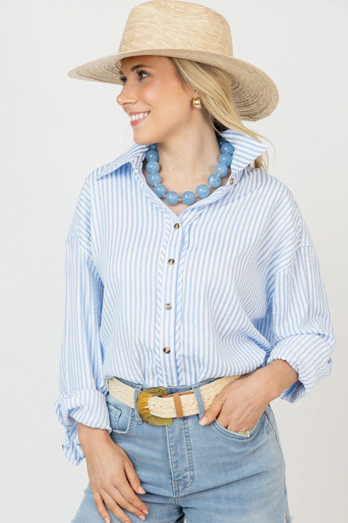 Blair Stripe Button Down, Lt. Blue