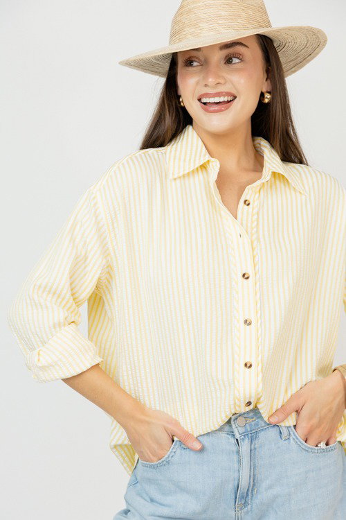 Blair Stripe Button Down, Yellow