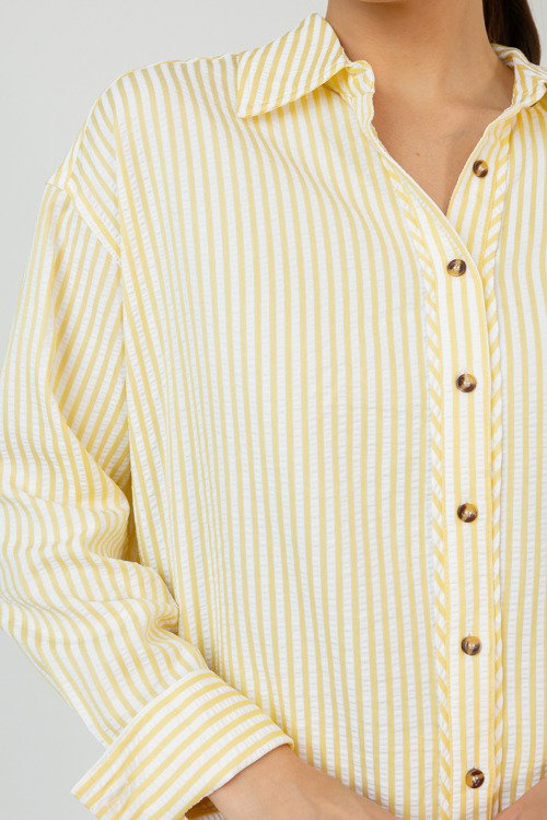 Blair Stripe Button Down, Yellow