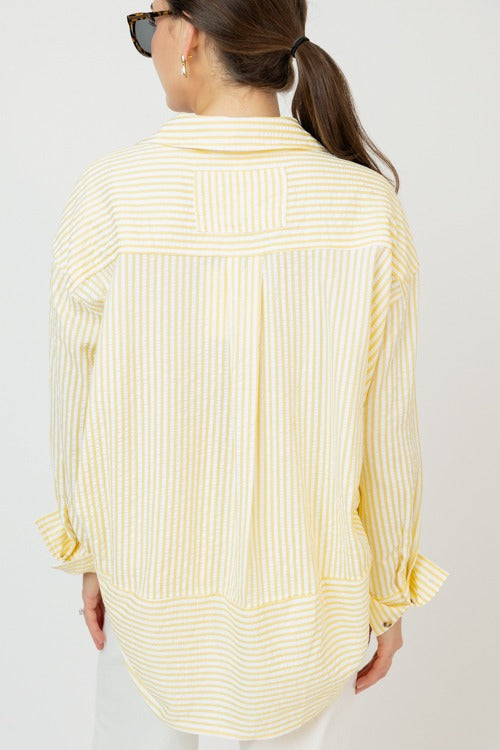 Blair Stripe Button Down, Yellow