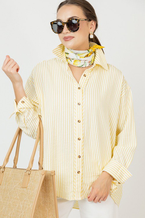 Blair Stripe Button Down, Yellow