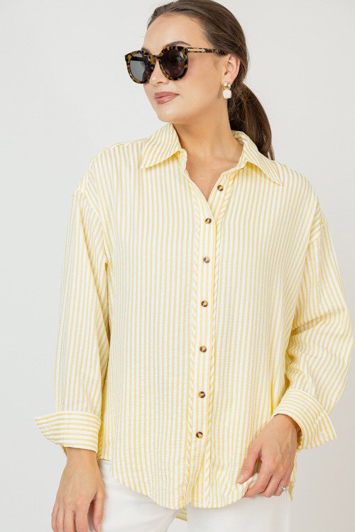 Blair Stripe Button Down, Yellow