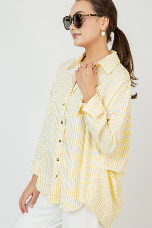 Blair Stripe Button Down, Yellow