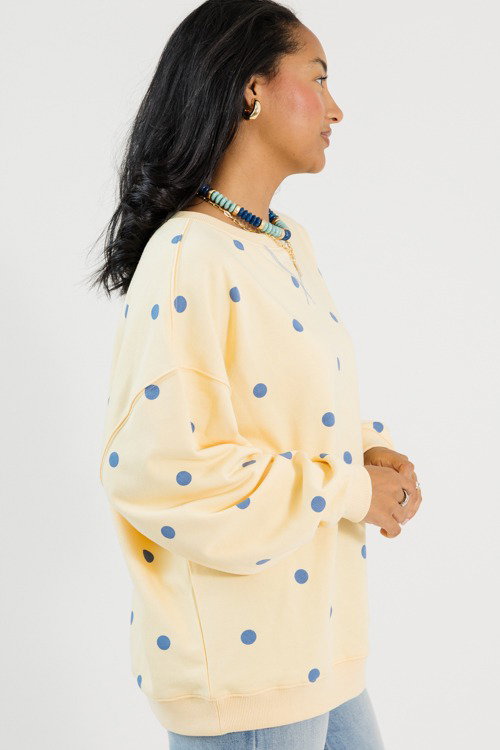 Polka Dot Tunic Sweatshirt, Yellow