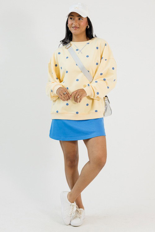Polka Dot Tunic Sweatshirt, Yellow