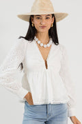 Morgan Eyelet Blouse, White