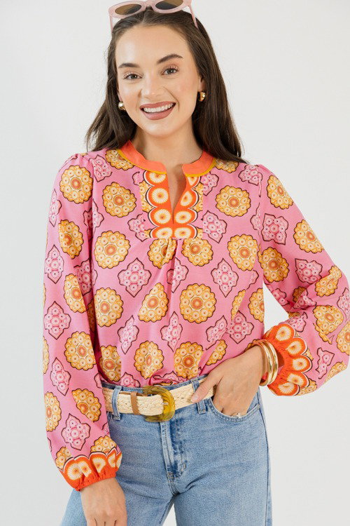 Color Burst Top, Pink Multi