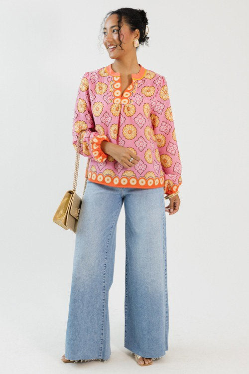 Color Burst Top, Pink Multi