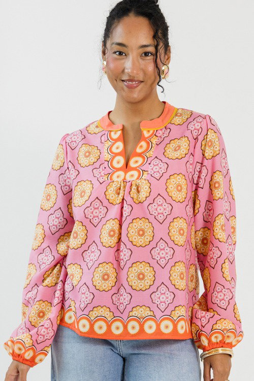 Color Burst Top, Pink Multi