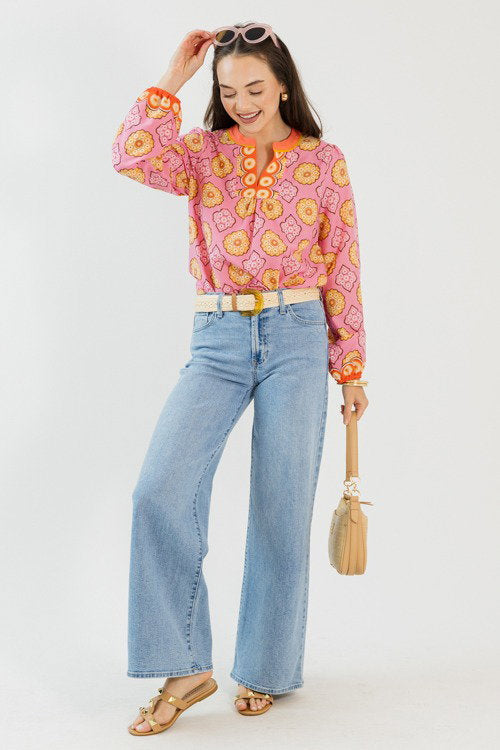 Color Burst Top, Pink Multi