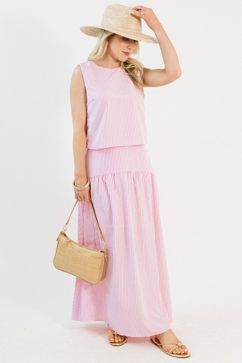 Billie Striped Skirt Set, Pink/White