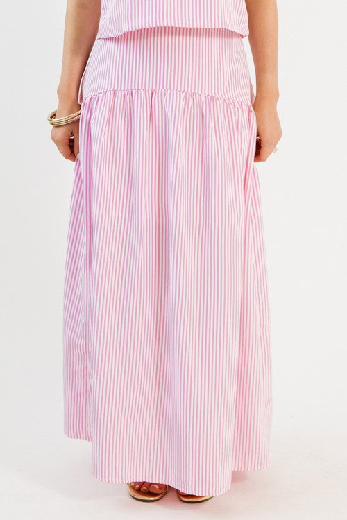 Billie Striped Skirt Set, Pink/White