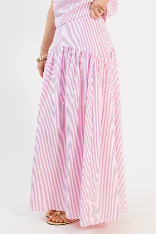 Billie Striped Skirt Set, Pink/White