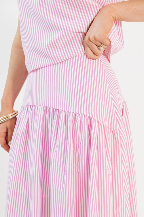 Billie Striped Skirt Set, Pink/White