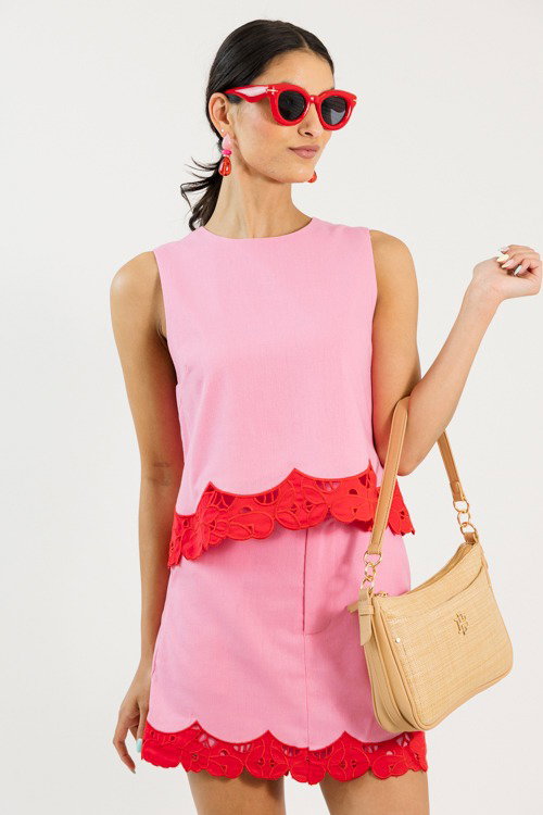 Lace Hem Set, Pink