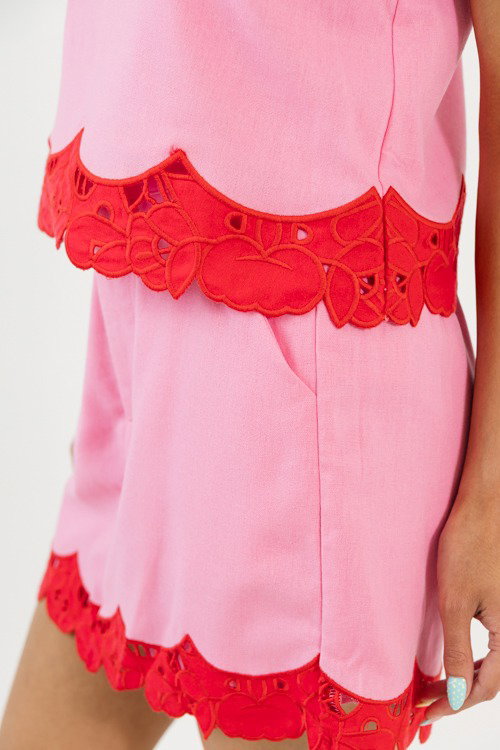 Lace Hem Set, Pink