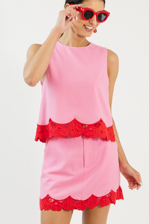 Lace Hem Set, Pink