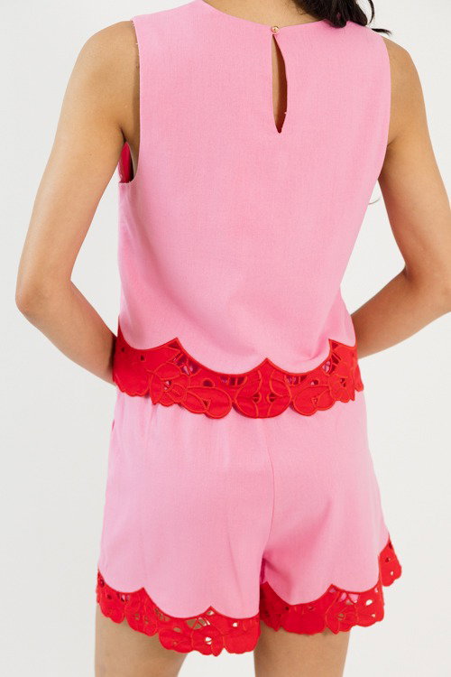 Lace Hem Set, Pink