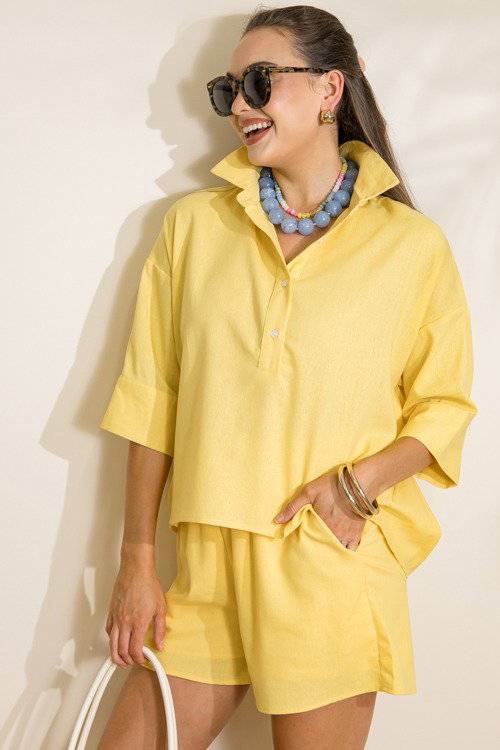 Sunny Days Shorts Set, Yellow