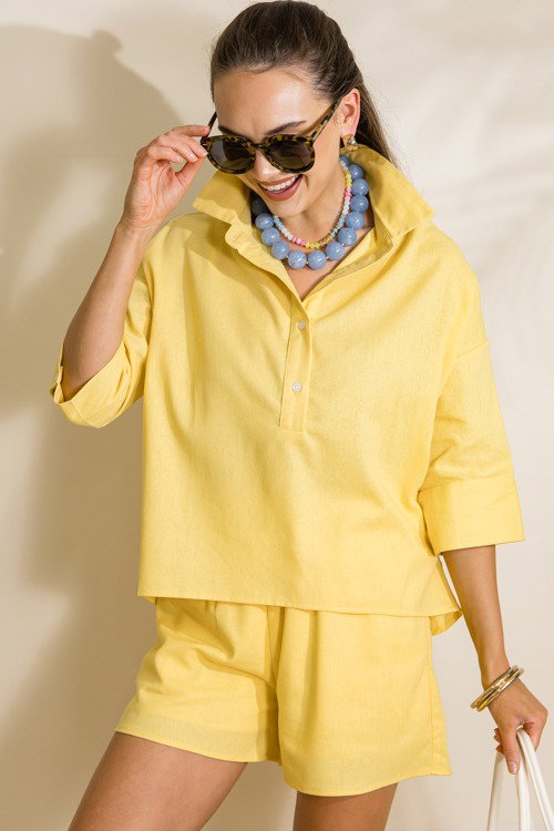Sunny Days Shorts Set, Yellow