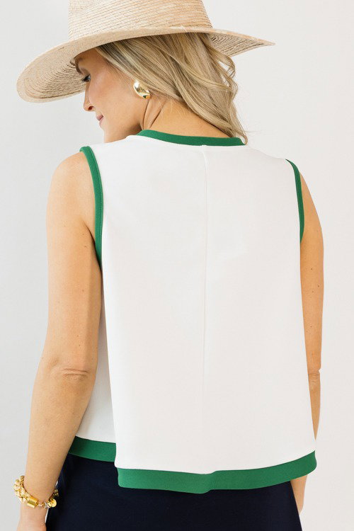 Contrast Trim Swing Tank, White