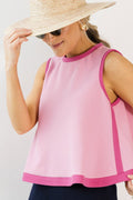 Contrast Trim Swing Tank, Pink
