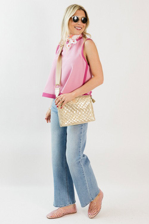 Contrast Trim Swing Tank, Pink