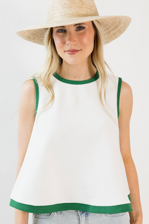 Contrast Trim Swing Tank, White