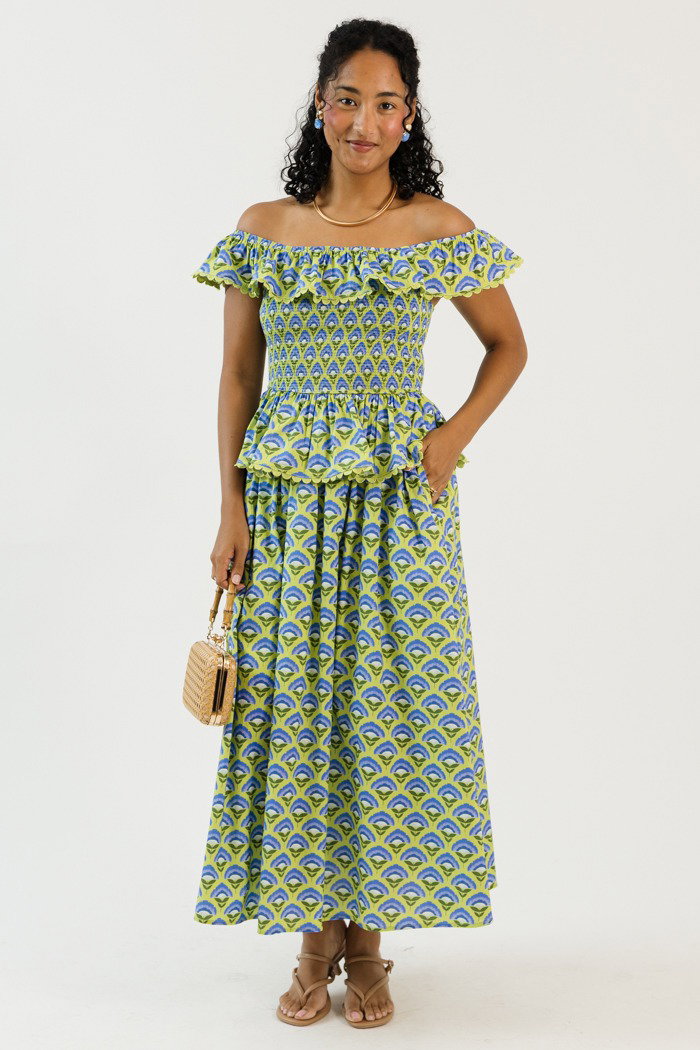 Blossom Skirt Set, Green