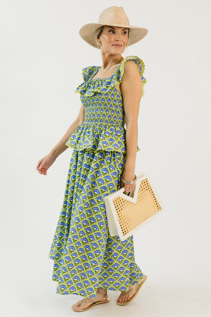 Blossom Skirt Set, Green