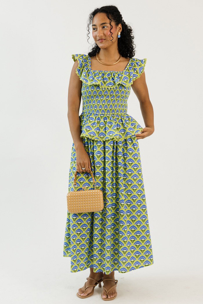 Blossom Skirt Set, Green