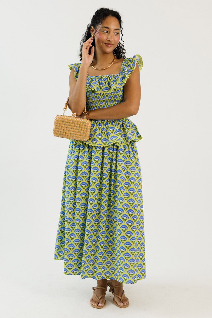 Blossom Skirt Set, Green