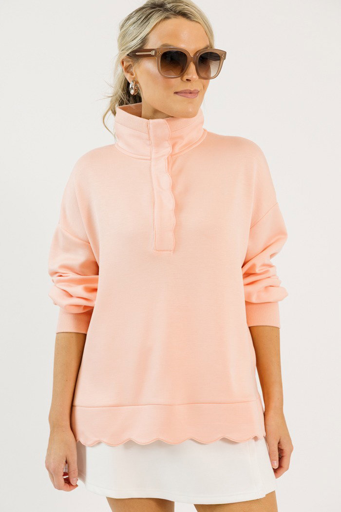 Soft Scallops Pullover, Peach