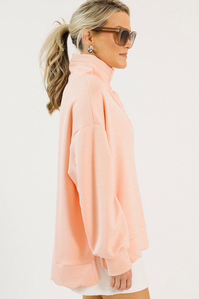 Soft Scallops Pullover, Peach