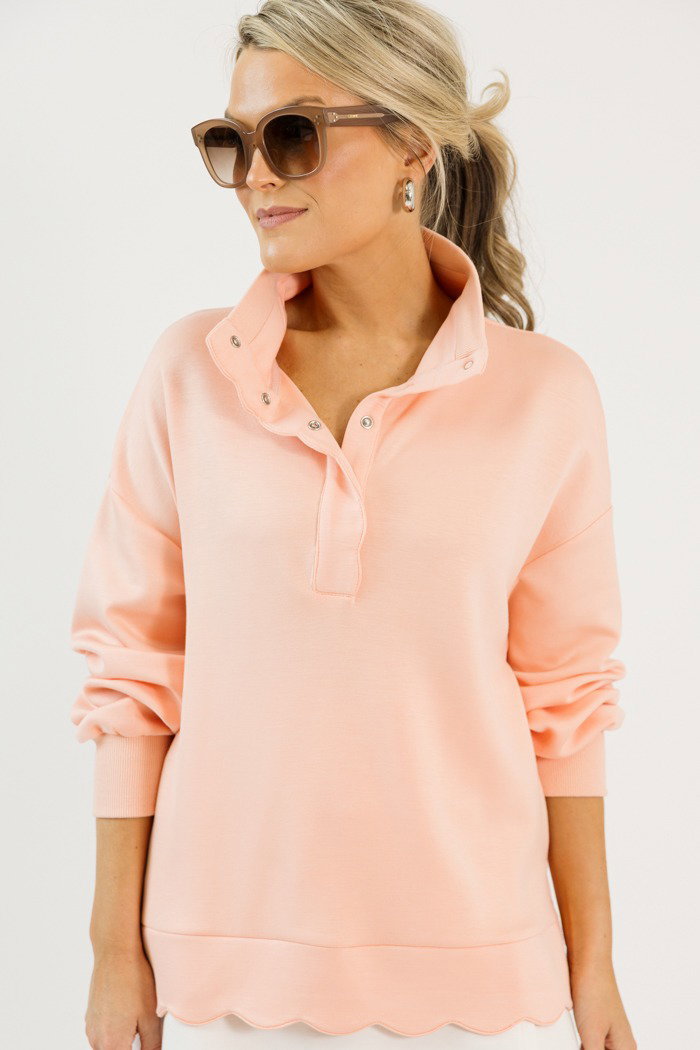 Soft Scallops Pullover, Peach