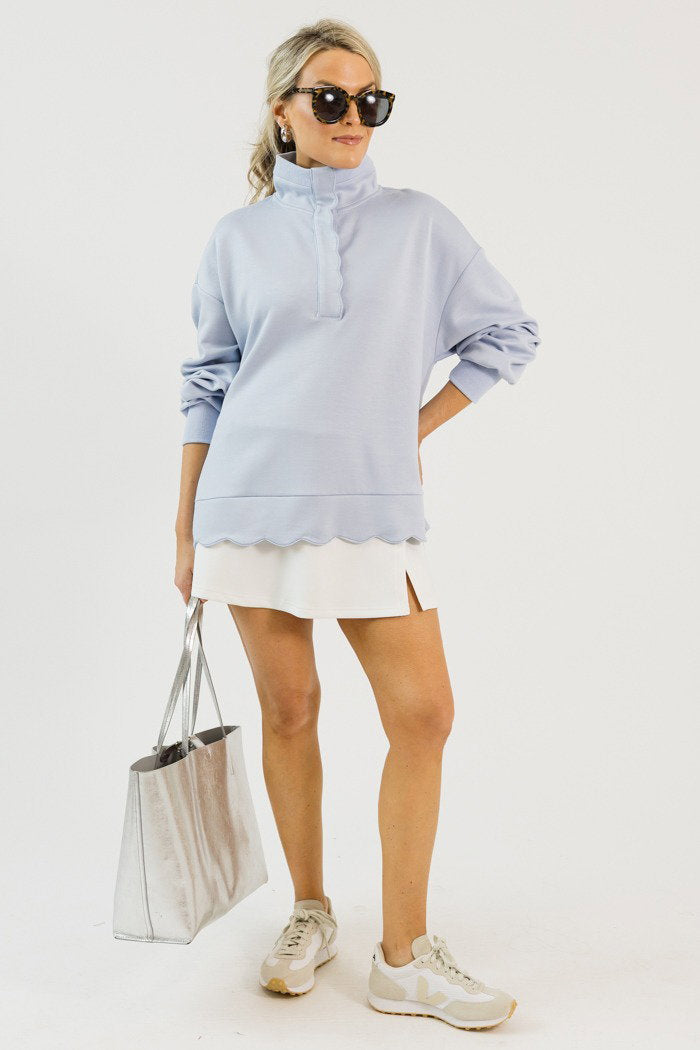 Soft Scallops Pullover, Ice Blue