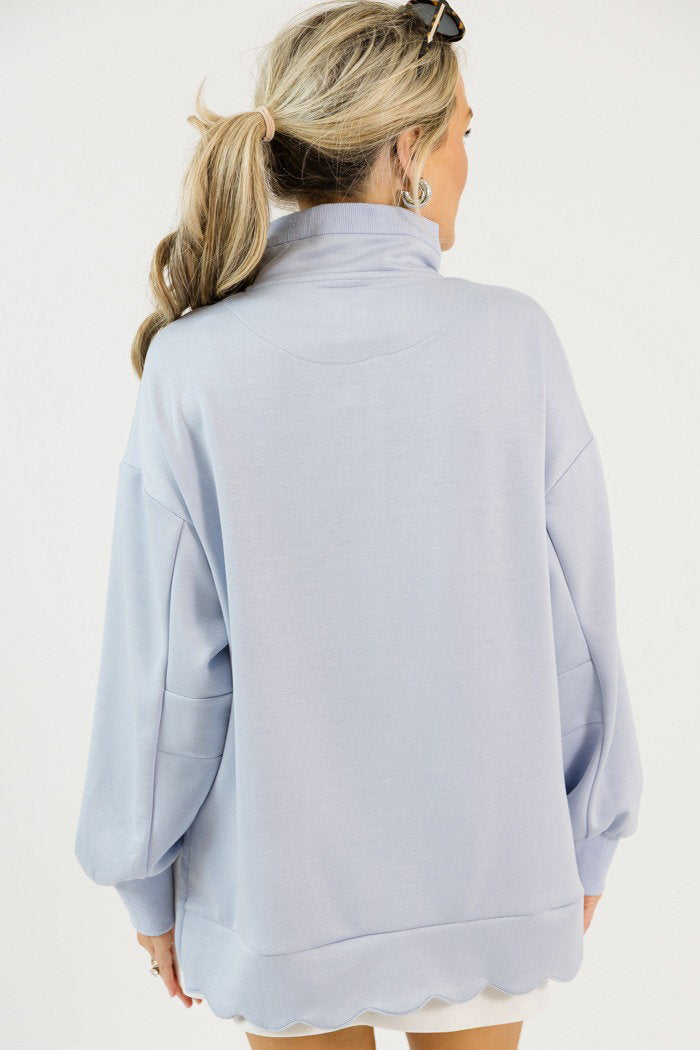 Soft Scallops Pullover, Ice Blue