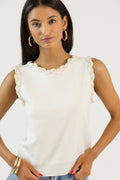 Braided Trim Top, Ivory