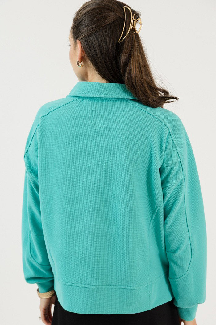 Genie Collared Pullover, Mint