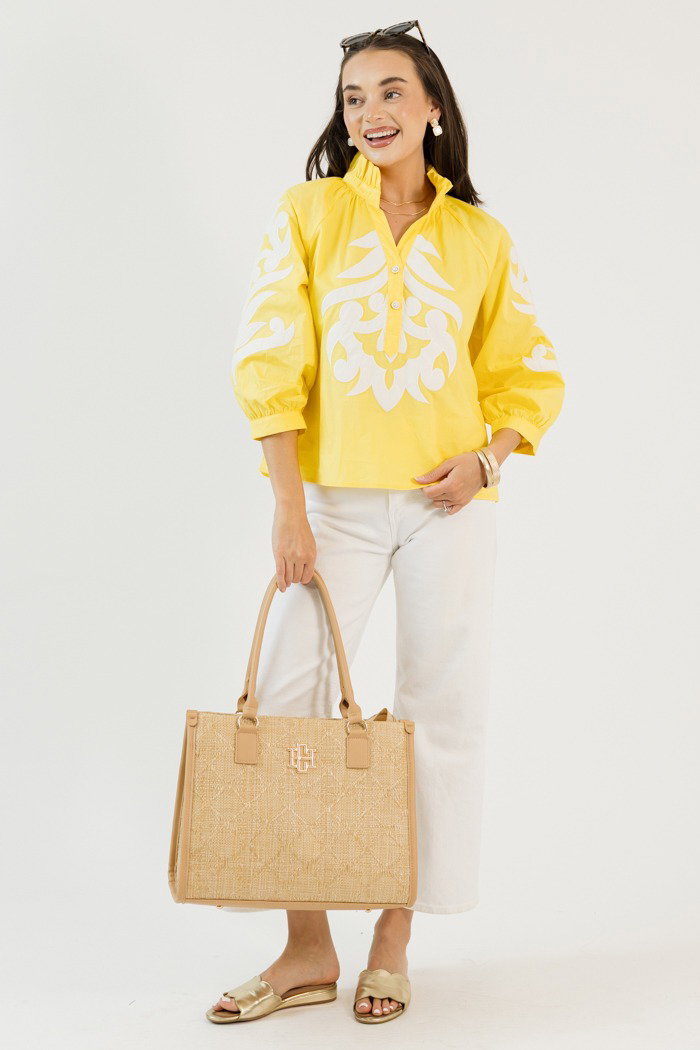 Applique Blouse, Yellow